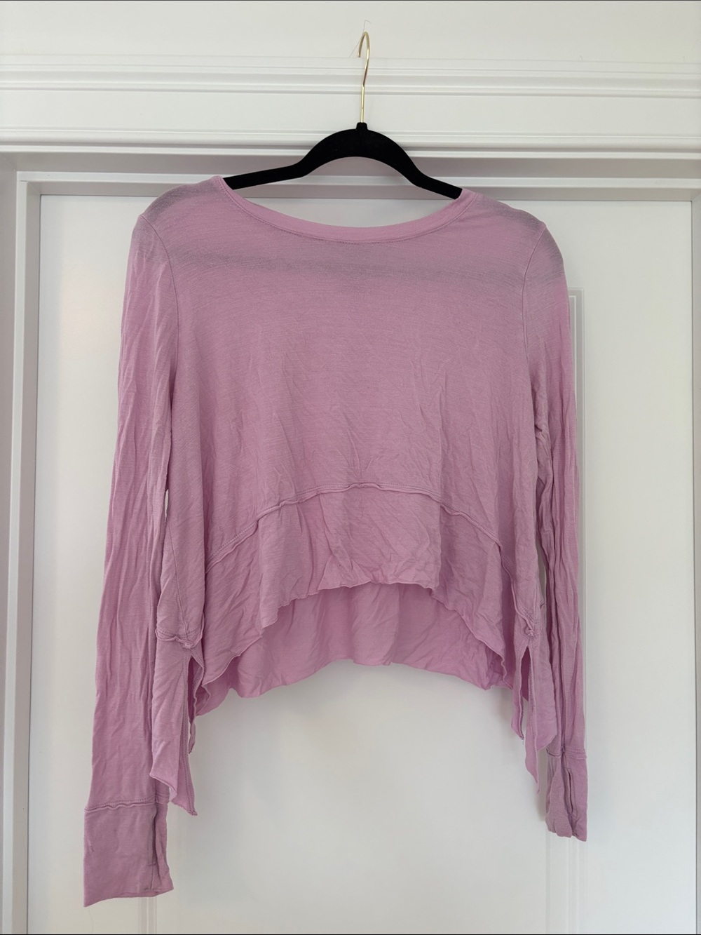 Altar'd State Dusty Pink Layered High-Low Long Sleeve Top